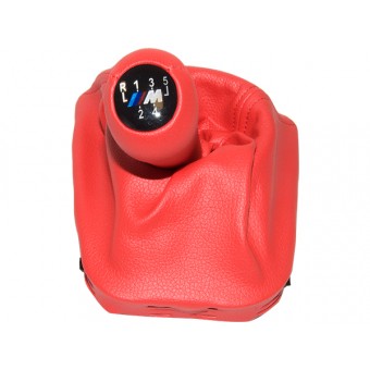 Topuzlu Vites Körüğü E46 -5 İleri- Man.Şanz; Kırmızı Suni Deri -///M-